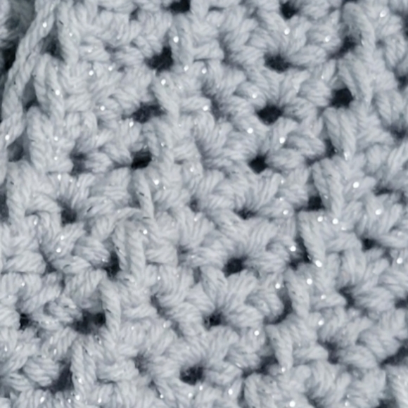 Crochet Neck Cowl.Sparkly Gray Winter Neck Scarf - New OSFM - Picture 5 of 5